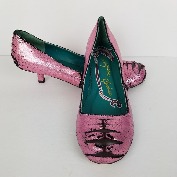 Irregular Choice Shoes - Irregular Choice Pink Metallic Kitten Heels 41/10